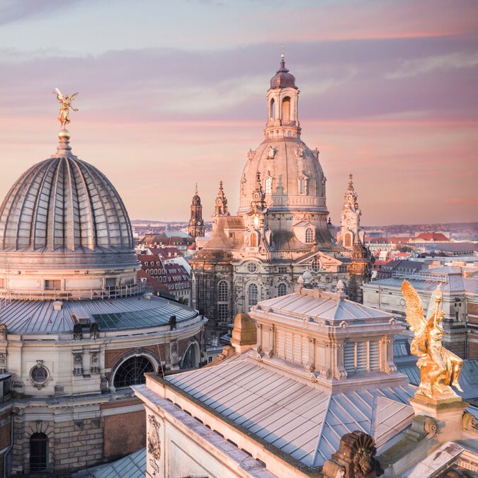 View of the dome of the Frauenkirche over Dresden | © Tomy Heyduck